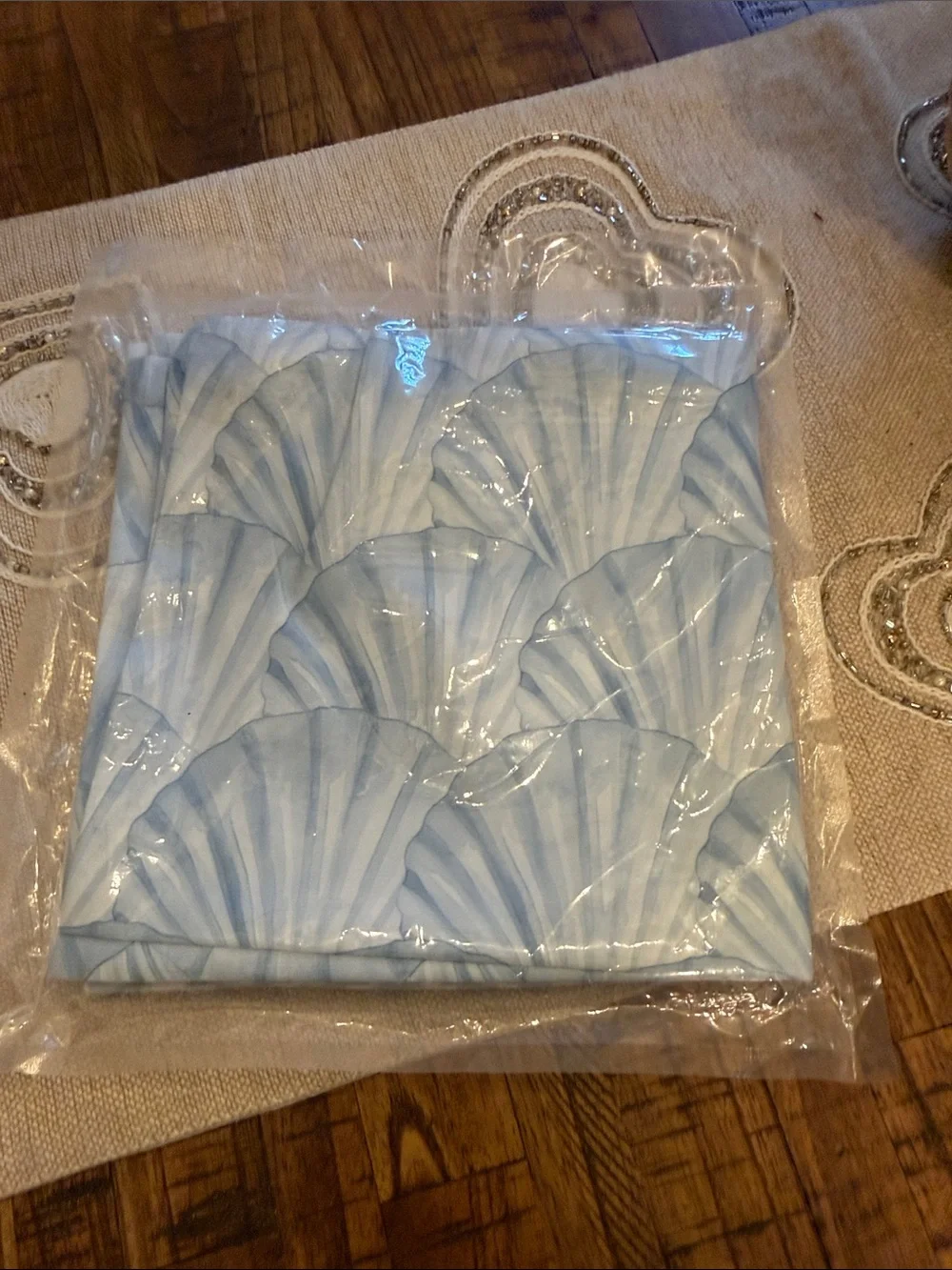 Coastal Blue Shell & Stripe Throw Pillow Cover Set-2